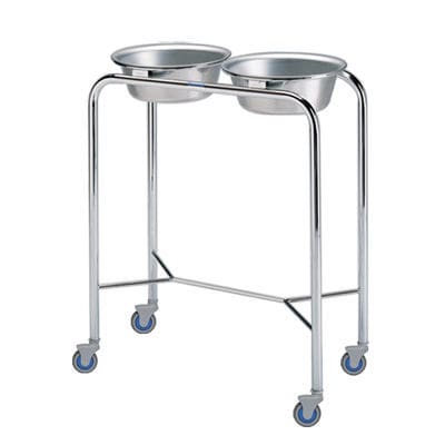 Suporte de cuba para assepsia de duas cubas - P-79 - Pedigo - com rodízios / em aço inoxidável