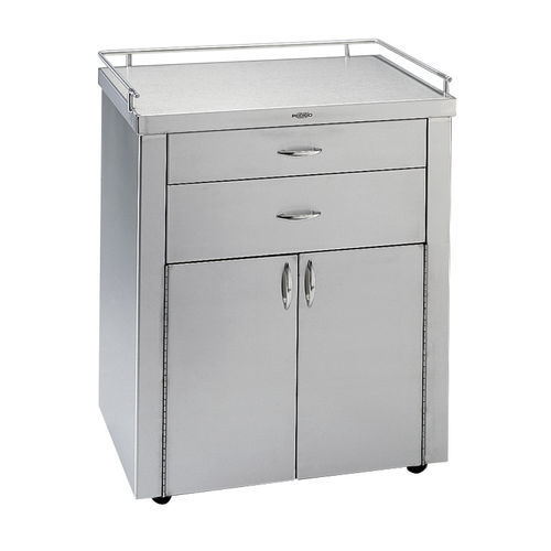 Armário para hospital - P-5091 - Pedigo - em aço inoxidável / 2 gavetas / com 2 portas