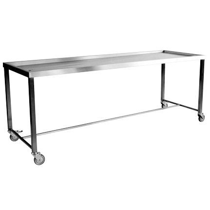 Mesa para necropsia - AUT000C - Fiocchetti Scientific - retangular / em aço inoxidável / com rodízios