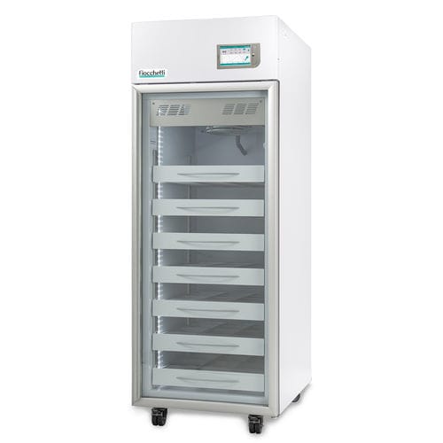 Refrigerador para banco de sangue - EMOTECA TWIN 700 TOUCH - Fiocchetti Scientific - vertical / com 1 porta / com porta de vidro