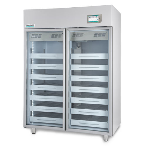 Refrigerador para banco de sangue - EMOTECA TWIN 1500 TOUCH - Fiocchetti Scientific - vertical / com 2 portas / com porta de vidro