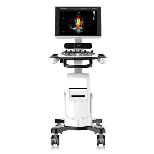 Aparelho de ultrassom compacto com carrinho - QBit 5 - CHISON Medical Technologies - pulmonar / com Doppler colorido / em preto e branco