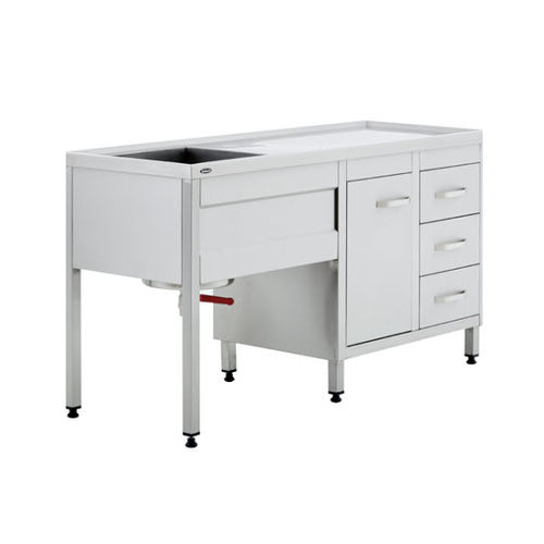 Mesa de trabalho - 40845 - Üzümcü Medical Devices - retangular / com pia / em aço inoxidável