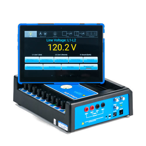 Aparelho para teste de segurança elétrica - vPad-ES 2 - Datrend Systems - para dispositivos médicos / portátil / com tela sensível ao toque