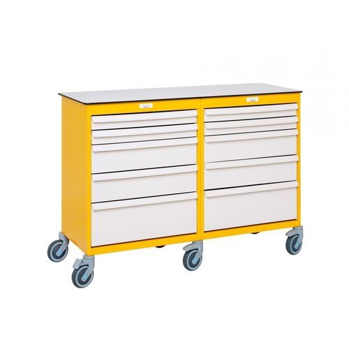 Armário para hospital - 1007.12W01 - VILLARD MÉDICAL - com gavetas / com rodízios