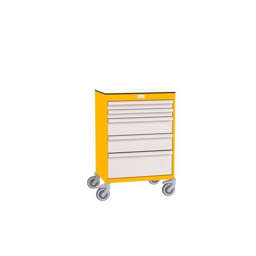 Bancada de laboratório - Eolis® - VILLARD MÉDICAL - com gavetas / com rodízios / em aço inoxidável