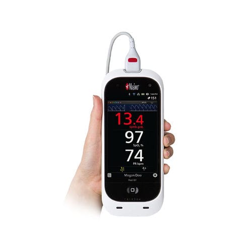 CO-oxímetro de pulso portátil de mão - Rad-67™ - Masimo - médico-hospitalar / para pacientes humanos / sem fio