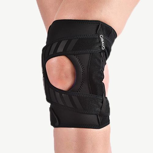 Órtese de joelho - Genugib® Patella - Gibaud - estabilização da rótula / com abertura na região da patela / articulada