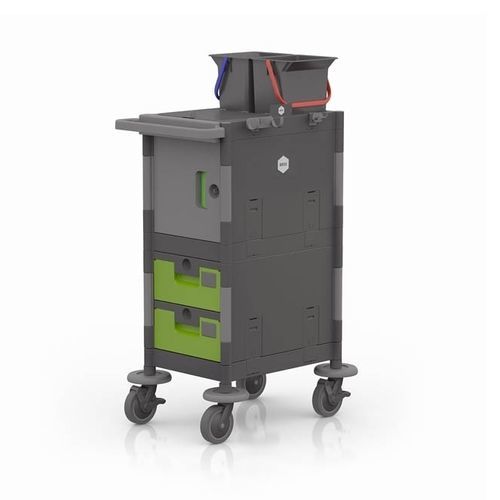 Carrinho hospitalar - BRIX MICRO - IPC - de limpeza / com balde / com 2 portas