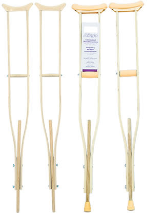 Muleta axilar - Airgo® Laminated Wood - AMG Medical - para adulto / de altura regulável