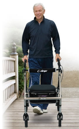 Andador com rodas de 4 rodas - Airgo® Adventure™ 8 Lightweight - AMG Medical - com assento / dobrável