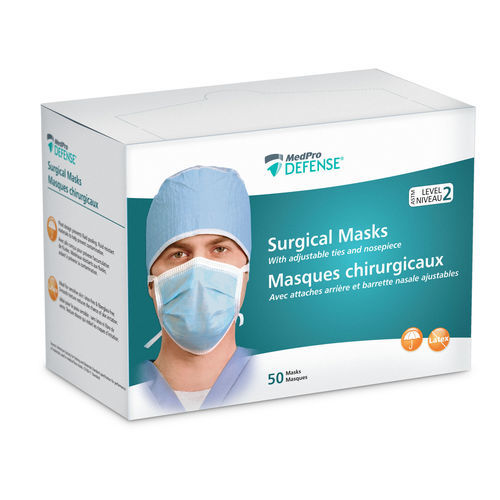 Máscara cirúrgica sem látex - MedPro Defense® - AMG Medical  - para adulto / caixa de 50 unid. / azul