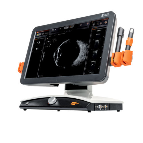 Aparelho de ultrassom de mesa - ABSolu - Quantel Medical - Ophthalmology - ocular / em preto e branco / com tela sensível ao toque