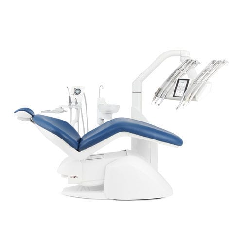 Conjunto odontológico com cadeira de acionamento elétrico - PACIFIC® NEO.2 - Airel-Quetin - com apoio de cabeça regulável / com câmera intraoral / com mesa de equipo
