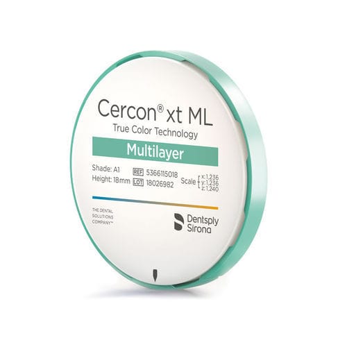 Material dentário em zircônia - Cercon xt ML - DENTSPLY MAILLEFER - em zircônio / de fresagem / translúcido