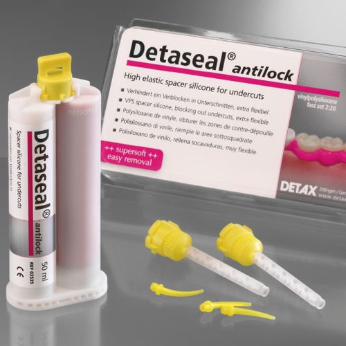 Material dentário em silicone - Detaseal® antilock - DETAX GmbH & Co. KG   - para moldeira de impressão / branco