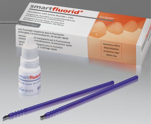 Material dentário de fluoreto - smartfluorid® lacquer - DETAX GmbH & Co. KG   - para restauração dentária / transparente