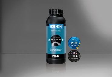 Material dentário em resina acrílica - FREEPRINT® SPLINTMASTER TAFF & FLEX - DETAX GmbH & Co. KG   - para goteiras terapêuticas / para impressão 3D / transparente