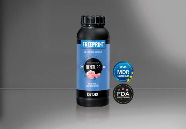 Material dentário em resina acrílica - FREEPRINT® denture - DETAX GmbH & Co. KG   - para impressão 3D / para fabrico de dentaduras / transparente