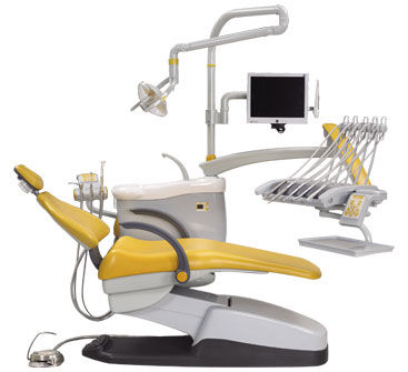 Conjunto odontológico com apoio de cabeça regulável - CARE 22U - Eurocompress - compacto / com monitor / com sistema de higienização