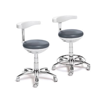 Mocho odontológico - Assist - EURODENT - com altura regulável / com rodízios / com encosto
