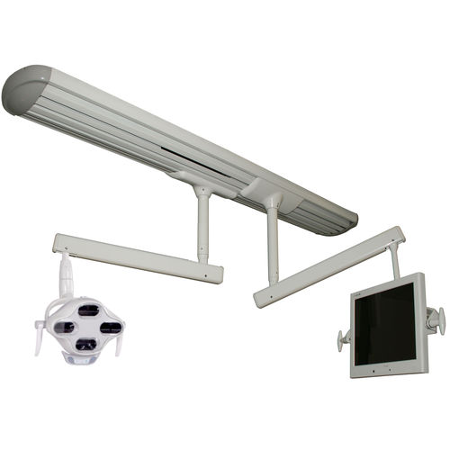 Foco cirúrgico de teto - Dual Track - Flight Dental Systems   - de LED / 2 braços / com monitor