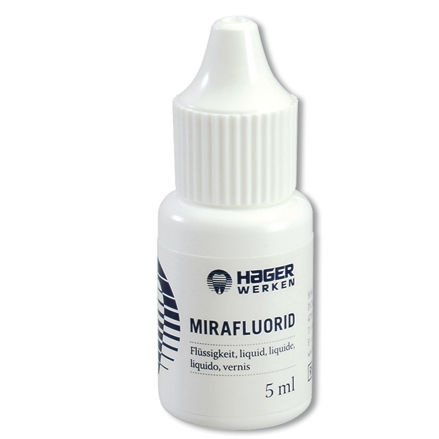 Material dentário de verniz de fluoreto - Mirafluorid® - Hager & Werken - de profilaxia dentária / líquido