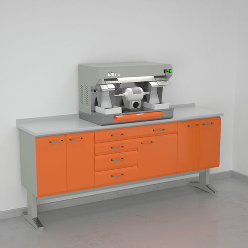 Estação de trabalho para laboratório dentário com exaustor - 8+2+19+8, E07/S  - ERIO - com prateleiras / em aço inoxidável