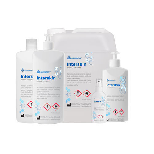 Álcool em gel 96% - INTERSKIN - Interdent - 500 ml / 1 000 ml / 5 000 ml