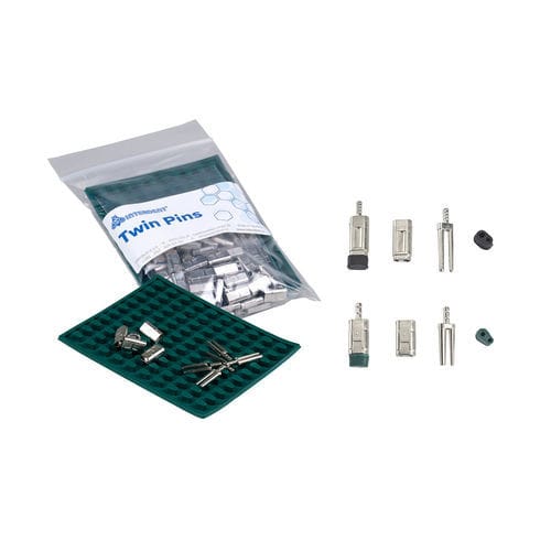 Pino para laboratório de prótese dentária - TWIN  - Interdent - em borracha / metalizado / de fresagem