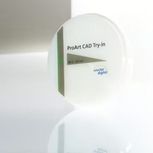 Material dentário em PMMA - ProArt CAD®  - Ivoclar Vivadent - para restauração dentária / de CAD/CAM / branco