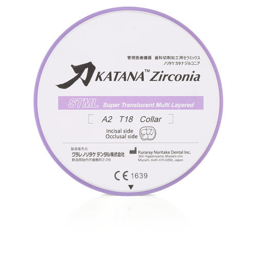 Material dentário em zircônia - KATANA™ STML  - Kuraray Noritake Dental - para restauração dentária / translúcido