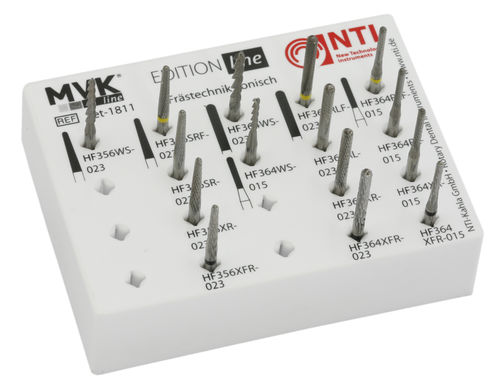 Fresa para laboratório de prótese dentária - Konus-Set - MVK-line - diamantada / com retífica / cônico