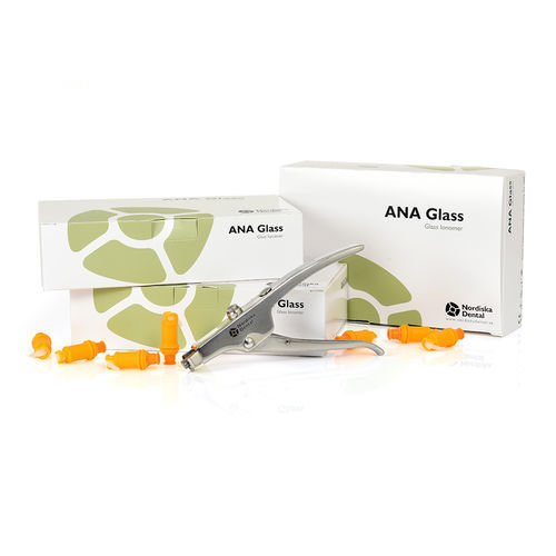 Material dentário de ionômero de vidro - ANA Glass™ - Nordiska Dental AB   - para restauração dentária / em cápsula / branco