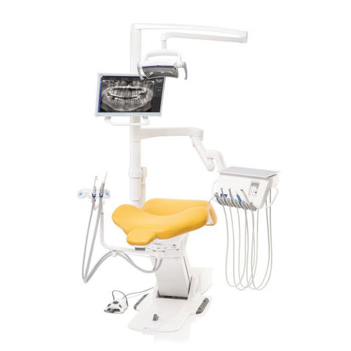 Conjunto odontológico com cadeira de acionamento elétrico - Compact™ i3 - Planmeca - compacto / com apoio de cabeça regulável / com monitor