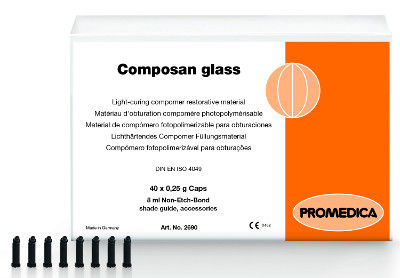 Material dentário em compômero - Composan glass - Promedica Dental Material GmbH   - de ionômero de vidro / de fluoreto / para obturação do canal radicular