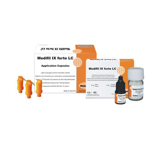 Material dentário de ionômero de vidro - Medifil IX forte LC - Promedica Dental Material GmbH   - para restauração dentária / fotopolimerizável / radiopaco