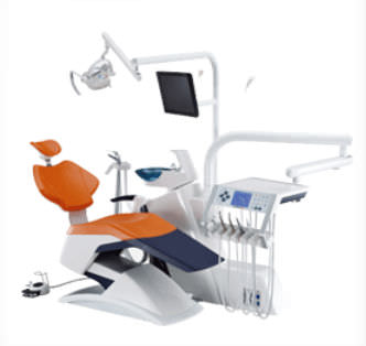 Conjunto odontológico com cadeira - Taurus G2 - Shinhung - com monitor / com mesa de equipo / com iluminação
