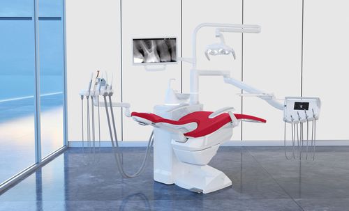 Conjunto odontológico com cadeira - S280TRC  - Stern Weber - com apoio de cabeça regulável / com sistema de higienização / com monitor
