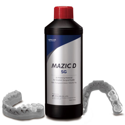Material dentário em resina acrílica - MAZIC D SG - VERICOM Co., Ltd.   - para impressão 3D / para sistemas de implantes / transparente