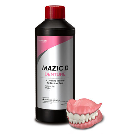 Material dentário em resina acrílica - MAZIC D DENTURE - VERICOM Co., Ltd.   - para impressão 3D / para fabrico de dentaduras / opaco
