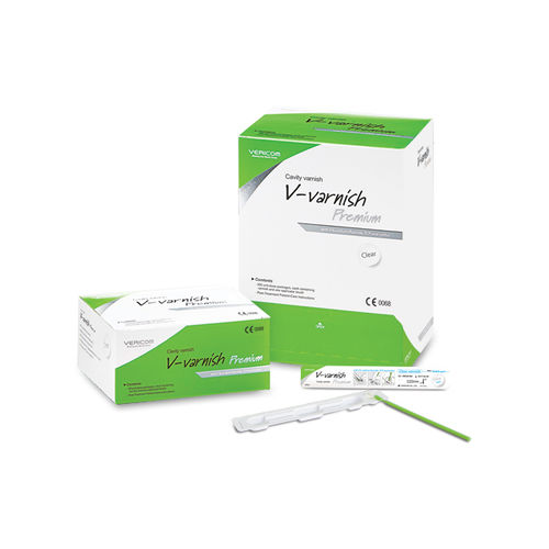 Material dentário de verniz - V-varnishPremium	 - VERICOM Co., Ltd.   - de profilaxia dentária / transparente