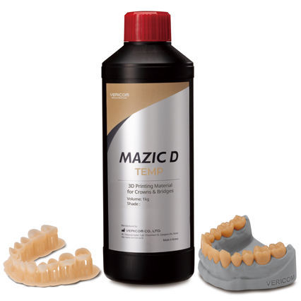 Material dentário para impressão 3D - MAZIC D TEMP - VERICOM Co., Ltd.   - para coroas dentárias / para pontes dentárias / biocompatível