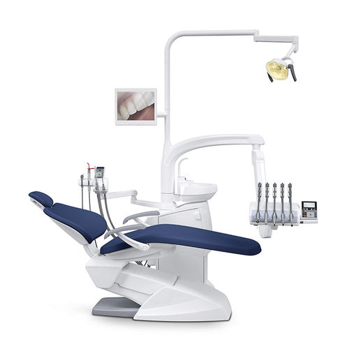 Conjunto odontológico compacto - V586 - Suzhou Victor Medical Equipment - com monitor / com mesa de equipo / com iluminação