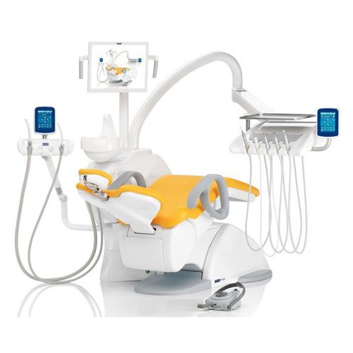 Conjunto odontológico com apoio de cabeça regulável - V8 TOUCH - VITALI S.R.L.   - com monitor / com sistema de higienização / com mesa de equipo