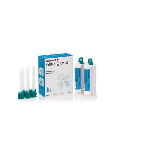 Material dentário em silicone - Elite Glass - Zhermack - para moldeira de impressão / fotopolimerizável