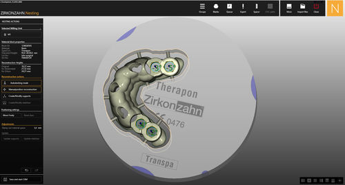 Módulo de software de simulação - Nesting  - Zirkonzahn - de maquetagem / CAM / para laboratório de prótese dentária