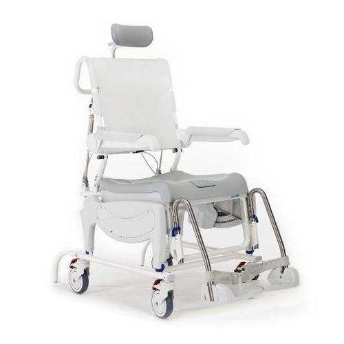 Cadeira de banho com rodízios - Aquatec Ocean Ergo VIP - Invacare - com abertura higiênica / ergonômica