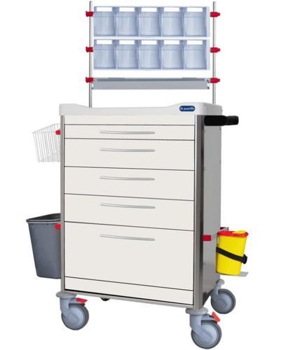 Carrinho para tratamentos - F-DINOX-K3 - Behmpat Producciones S.L - para hospital / em aço inoxidável / com cesto