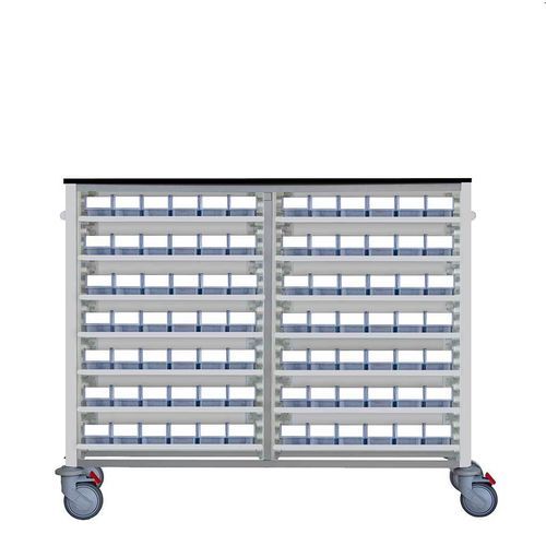 Carrinho hospitalar - F-C-NOD-BIN - Behmpat Producciones S.L - para medicamentos / de transferência / com recipiente